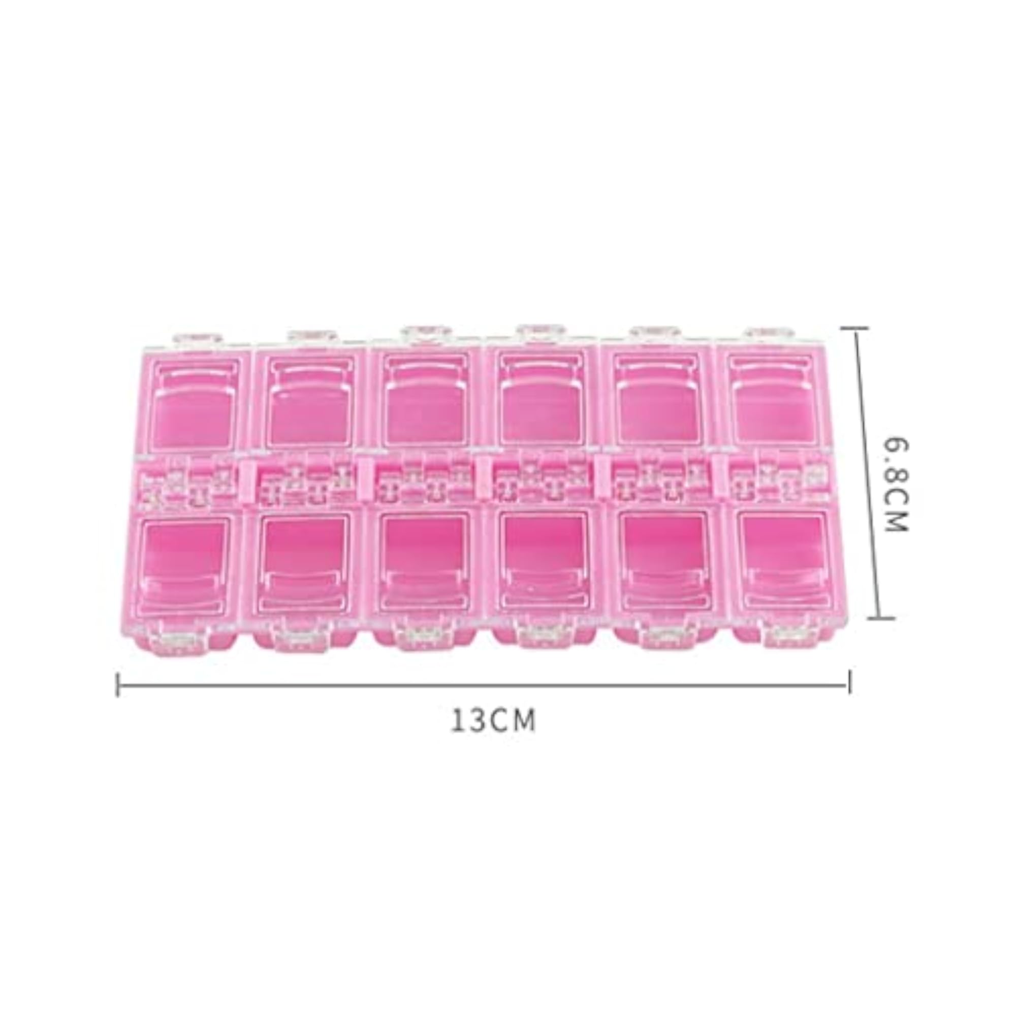 3Pc 12 Grids Plastic Organizer Container for Beads