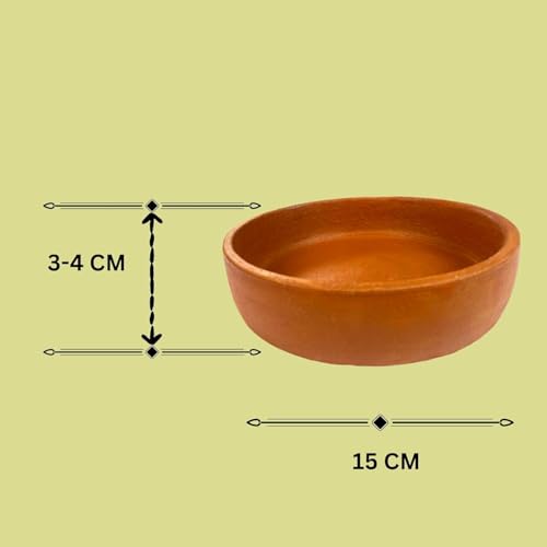 Image of ZENRISE Clay Bird Water Feeder Pot, Bath tub for Birds in Balcony and Garden- 15cm, 1 Piece