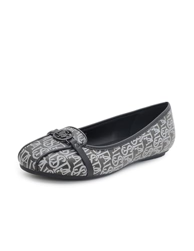 Image of U.S. Polo ASSN. Alina 2.0 Brown Monogram Print Ballerinas with Premium Upper