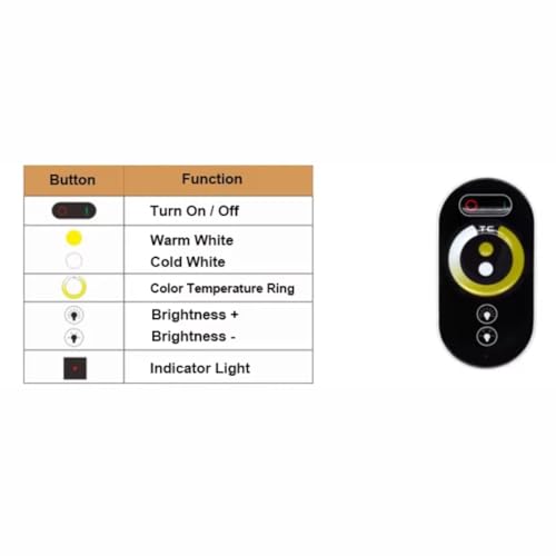Image of JACKAL LED Strip Controller with Touch Remote, Dual White CCT Dimmer 6A x 2CH, Warm Cool White Adjustable, RF Remote Control for LED Strip Light, Ceiling, Cabinet