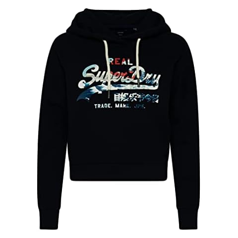 Superdry Women's Vintage VL Narrative Hood UB Sweatshirt, Eclipse Navy, XS Cover