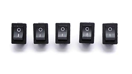 Electronic Spices Rocker Switch, Mini Boat 2_way Switch 10A/125V, 6A/250V SPST Press Button Rocker Switch Car Auto Boat Household Appliances, Black PACK OF 20