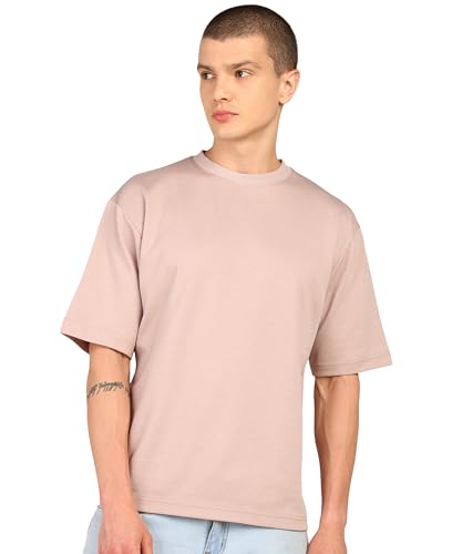 Image of Alan Jones Clothing Men's Oversized Solid T-Shirt | Premium Heavy Fabric | Crew Neck Casual Wear