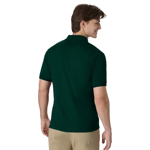 Hanes Men's Short-Sleeve Jersey Pocket Polo (Pack of 2), Deep Forest, Small - image 3