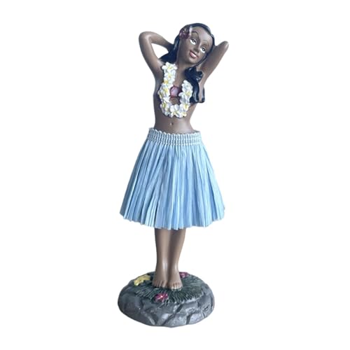 Poupée de tableau de bord hawaïenne figurine de collection bleue Sharplace