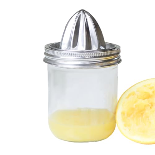 Prensa De Cítricos Manual,Prensa De Cítrones Portátil | Tapa De Prensa De Acero Inoxidable Para Limón Verde Con Tarro De Vidrio | Para Bebida De Naranja Y Lima, Picnic Al Aire Libre Y