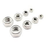 SFCHEN 1/5pc M3-M16 304 Stainless Steel Prevailing Torque Type All Metal Insert Hexagon Lock Nut Hex Self Locking Locknut DIN980 GB6184(1pc M16)