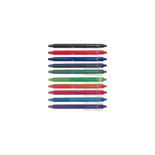 Pilot FriXion Ball Clicker (Knock Infällbar Gel Ink Pen) – 0,7 mm – 10 färgset sorterad (alla 10 färger)
