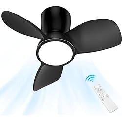 Ventilador Empotrado DEEPLITE Ventilador de Techo con Mando a Distancia y Luz, 4 velocidades de viento, 3 aspas reversibles, temporizador, ventilador de techo empotrado súper silencioso con luz para dormitorio.