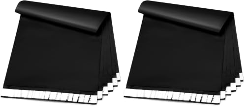 Image of Metronic Poly Mailers 10x13 100 Pcs | Small Shipping Bags for Clothing | Mailing Bags for Small Business, Shipping Envelopes,Packing Bags in Black (Pack of 2)