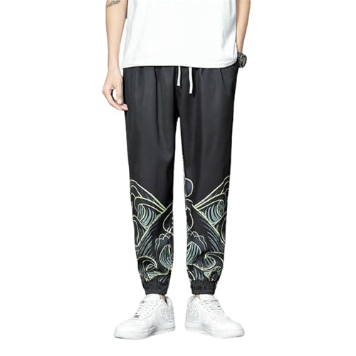 Pantalon style chinois homme avec imprimé national décontracté pour l'automne