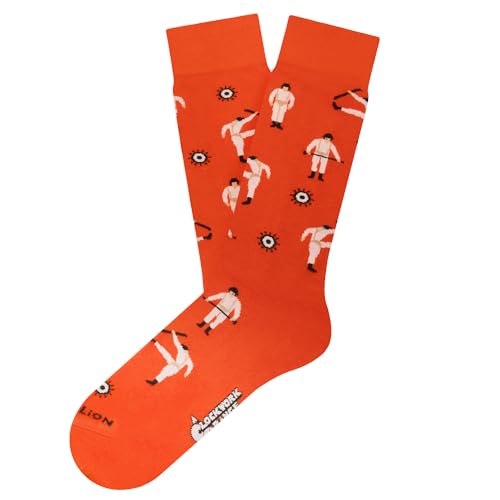 Jimmy Lion Calcetines para Hombre y Mujer Kubrick Clockwork Orange Pattern - Naranja Talla 41-46 Edición Limitada