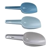 AUEAR, 3 in 1 Plastic Ice Scoop Multi Purpose Measuring Flour Scoops Kitchen Bar Scooper for Canisters Cereal Popcorn Powders Dry Foods Candy