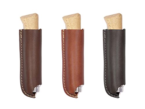 oopsmark Bainha de cinto de couro e estojo para facas projetadas na Opinel França - Suporte de faca