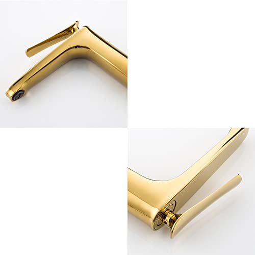 Robinet de lavabo de salle de bain chrome avec mitigeur laiton