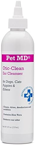 Pet MD Otic Clean Dog Ear Cleaner for Cats and Dogs - Effective Against Infections, Itching, and Controls Odor - 8 oz
