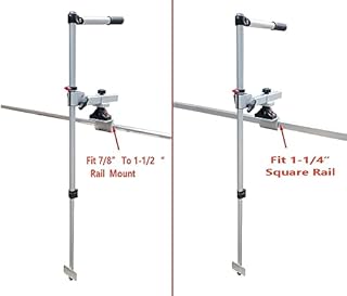 Brocraft Telescopic Transducer Pole for Square/Rail Mount - Universal Live Sonar Transducer Mount - Silver