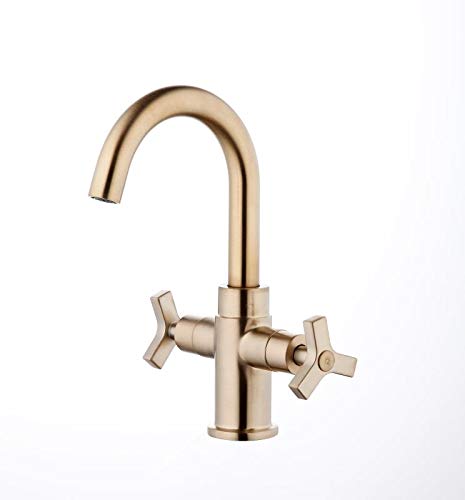 Derengge F-0081-Cs Two-Handle Single Hole Bathroom Sink Faucet,Brushed Gold Finished #TOP6