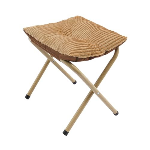Reposapiés plegable silla de pesca reposapiés taburete con patas de metal con asiento acolchado