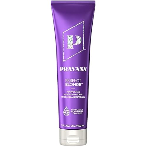 Pravana The Perfect Blonde Purple Toning Masque Treatment | Neutralizes Brassy, Yellow Tones | For Color Treated Hair | Chromasilk Enhances Shine & Protection | Vegan | Paraben & Sulfate Free