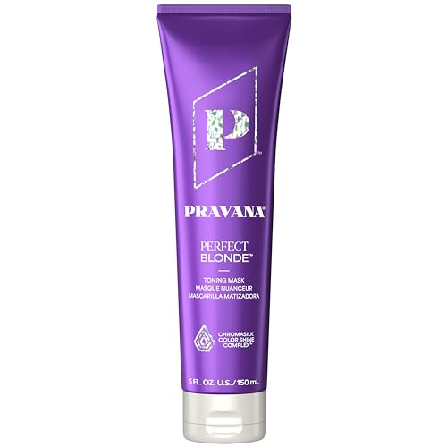 Pravana The Perfect Blonde Purple Toning Masque Treatment | Neutralizes Brassy, Yellow Tones | For Color-Treated Hair | Adds Strength, Shine, Elasticity | 5 Fl Oz