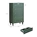 5 Drawer Fluted Dresser for Bedroom, Mid Century Modern Chest of Drawers, Wood Storage Large Dresser Organizer for Bedroom Living Room Hallway Closet, Green