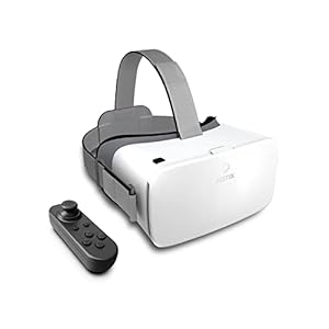 DESTEK VR Brille Handy 110°FOV HD Galaxy Virtual Reality Brille für iPhone Android, VR Headset Augenschutz VR Brille Smartphone mit Bluetooth Fernbedienung Geeignet für Android 12 System W