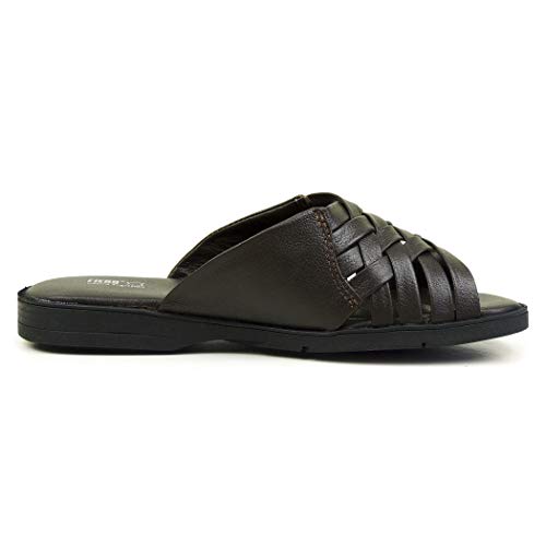 Chinelo masculino em Couro Fiero Ref.:352 Café Relax Café - 43