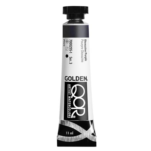 GOLDEN QoR Artist Watercolors, Dioxazine Purple, 11 ml Tube, Professional