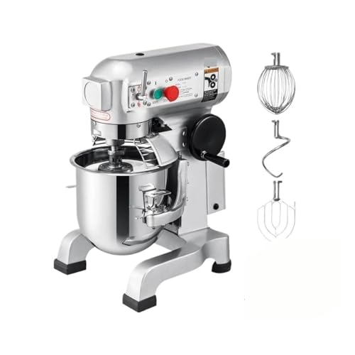 ERETYRET Batidora Eléctrica De Masa Acero Inoxidable 10/15/20/30 L, Comercial For Huevos Y Crema, Procesadora Alimentos, Pedestal Gran Potencia Y Control Preciso(30L)