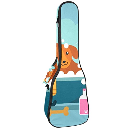 Sac de transport pour ukulélé ténor imperméable et housse rembourrée concert chien bleu