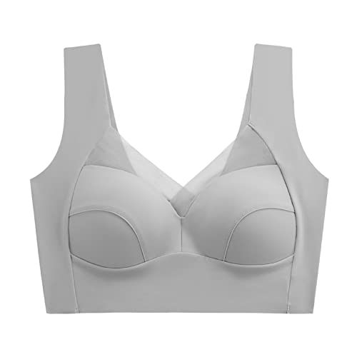 Sujetador Antiarrugas Escote-Copa Fija para Mujer, Seda Helada, Espalda Reunida Sin Anillo De, Sujetador CóModo Y Sexy para Dormir Deportivo Cesta Ropa Interior