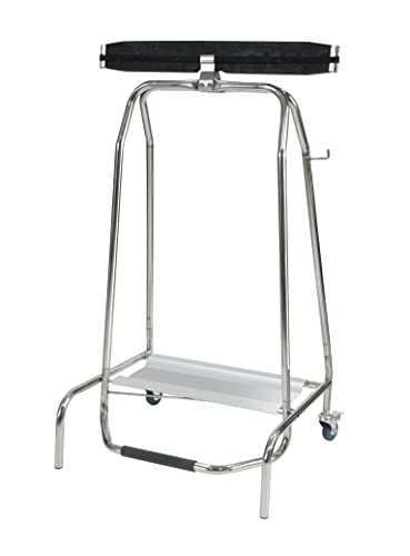 METRO Professional Support pour sac poubelle, acier inoxydable, 59 x 43,5 x 97 cm, argent/noir