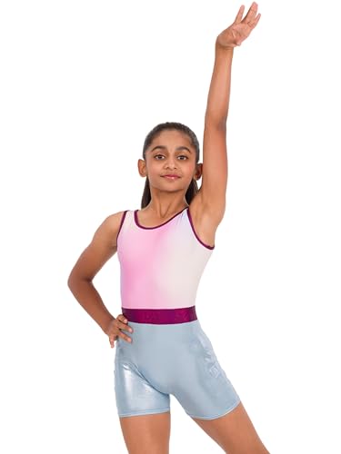 Image of IKAANYA Girls Unitard or Biketard for Gymnastics, Dance, Acrobatics or Swimming (Ages 3-15)