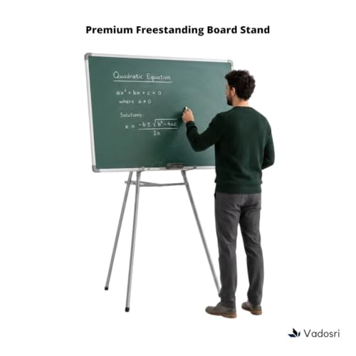 Image of 6-FT Folding Easel Stand for Whiteboards, Grey | Heavy-duty easel with adjustable height. Supports boards up to 5x4 ft. Stable, portable & durable.