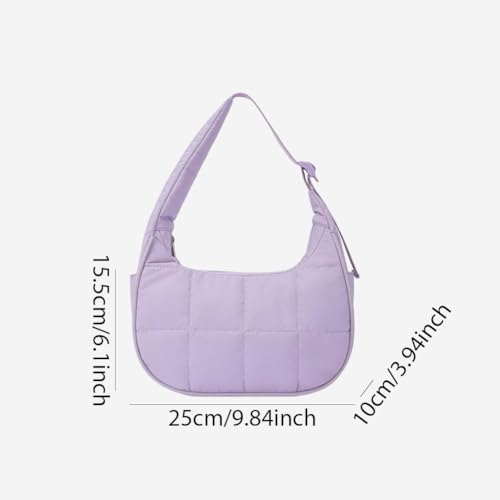 Puffer Crescent Bag for Women Quilted Nylon Shoulder Purse with Adjustable Strap for Travel3