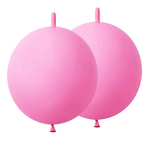 Image of Pink Link Balloons 12 Inch 120 Pcs Latex Quick Linking Balloon for Birthday Wedding Party Festival Decorations