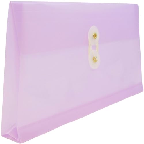 image for JAM PAPER #10 Plastic Envelopes with Button & String Tie Closure - 4 1