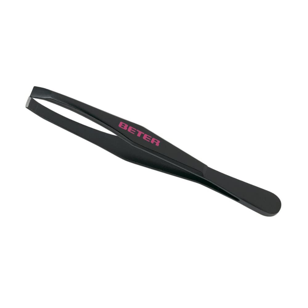 TWEEZERS with straight tip black steel 1 pz