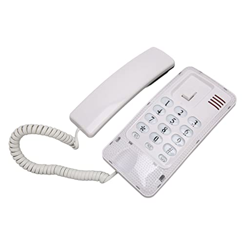 Teléfono alámbrico de pared retro con funciones básicas miniatura 1