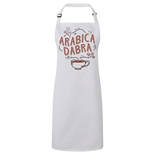 Tablier cuisine blanc Arabicadabra contre les taches de cuisson