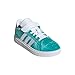 adidas Disney Grand Court 2.0 Elastic Lace & Strap Sneaker, Princess Jasmine/Pure Teal/White/Gold Metallic, 2 US Unisex Little Kid