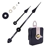 EasyByMall Meccanismo di movimento silenzioso per orologio al quarzo, kit di riparazione per orologio da parete ad alta coppia con lancette per pannello da 5-8 mm, parti di ricambio fai da te 56 x 56