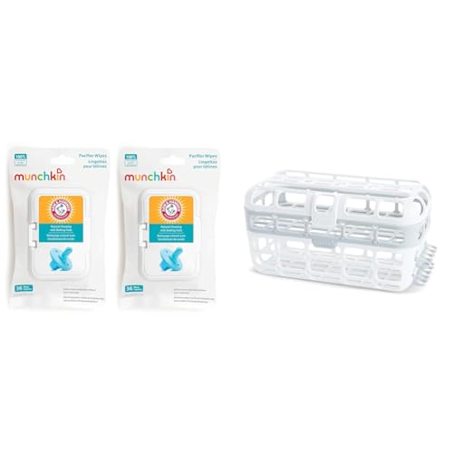 Image of Munchkin® Arm & Hammer Pacifier Wipes 72 Pack & High Capacity Dishwasher Basket for Baby Bottles, Cups & Pacifiers