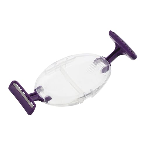 FRCOLOR afeitadora rastrillo maquinilla de afeitar facial cortapelos mujer Recortadora de vello corporal para mujer dispositivo de depilación para mujeres el plastico Púrpura
