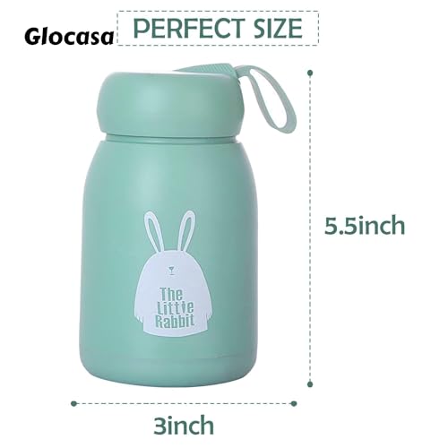 Image of Little Rabbit Print Glass Water Bottle | BPA-Free Leak-Proof Kids Bottle with Food-Grade Silicone & Plastic, Cute & Easy to Carry for School, Travel, Toddlers, (330ml)| Multicolor | 1 Pcs