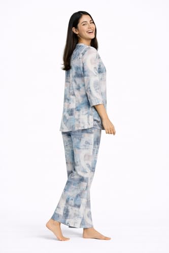 Image of Duchess Women's Viscose Cotton Rayon Printed Night Suit Top and Pajama Set