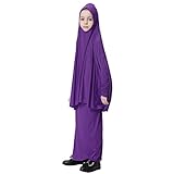 Muslimische Mädchen 2 Stück traditionelle Abaya Kleid, hautfreundlich, hochelastisch