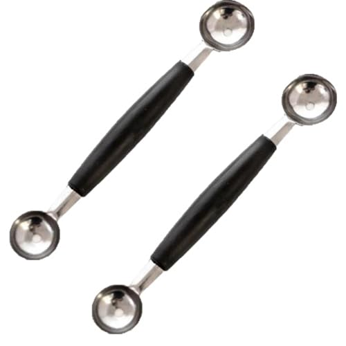 メロン 丸くくり抜く 2個ステンレス製双頭スイカ玉すくい ドラゴンフルーツ フルーツスクープ スコップ アイスクリームスクープ 果物くり抜きフルーツクリ抜型フルーツスクーパー キッチン用品