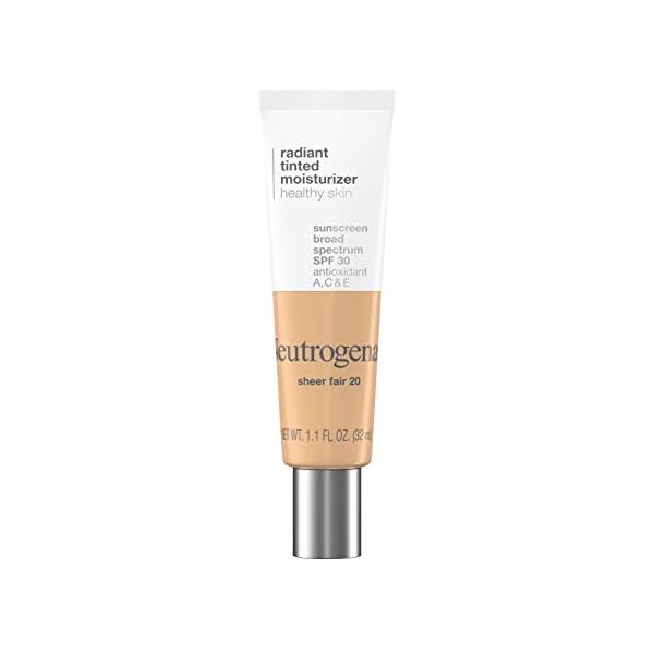 Neutrogena-Healthy-Skin-Radiant-Tinted-Facial-Moisturizer-with-Broad-Spectrum-SPF-30-Sunscreen-Vitamins-A-C-E-Lightweight-Sheer-Oil-Free-Coverage-Sheer-Fair-20-11-fl-oz Neutrogena Healthy Skin Radiant Tinted Facial Moisturizer with Broad Spectrum SPF 30 Sunscreen Vitamins A, C, & E, Lightweight, Sheer, & Oil-Free Coverage, 1.1 fl. oz, 20 Fair
